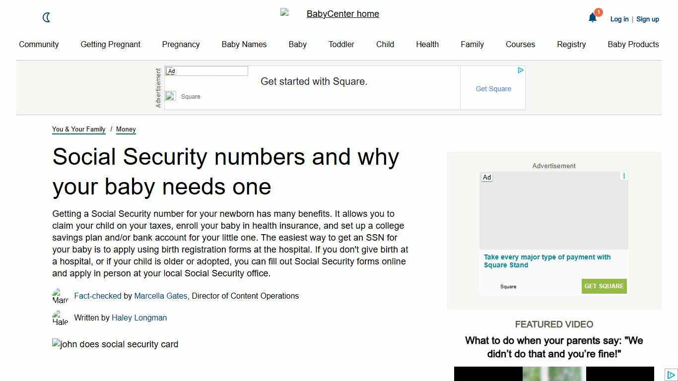 How to get a social security card for a newborn BabyCenter